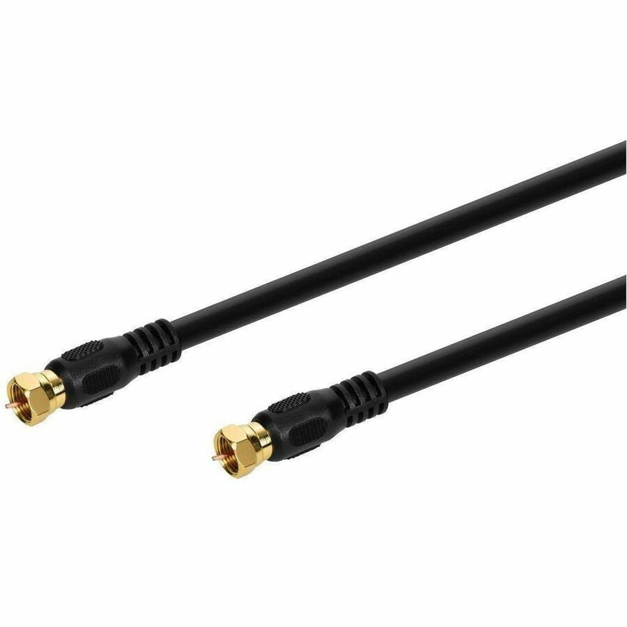 Monoprice Coaxial/F-Type Antenna Cable - Reliable 50 ft Black RG6 with Quad Shielding