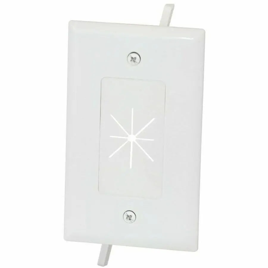 Monoprice 12584 Cable Plate with Flexible Openings - 1-Gang White Wall Plate for Low-Voltage Cables