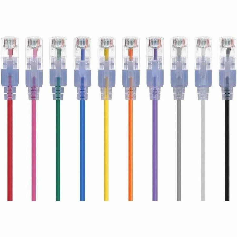 Monoprice SlimRun Patch UTP Category 6A Network Cable - 10Gbps, 30AWG, Snagless RJ45, Space-Saving Design