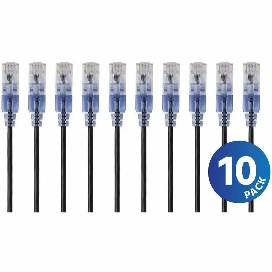 Monoprice SlimRun Patch UTP Category 6a Network Cable – 10 Gbps Ethernet, 30 AWG, Pure Bare Copper, Snagless RJ45, SlimRun Series