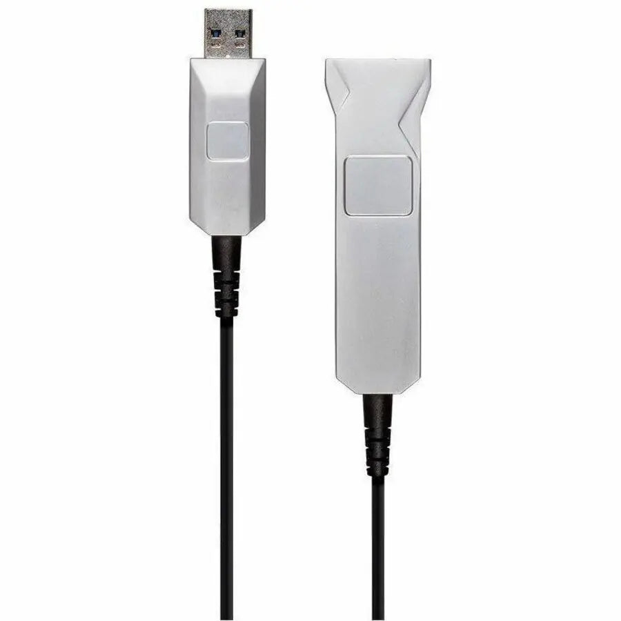 Monoprice SlimRun USB-A to USB-A Female 3.0 Fiber Optic Extension Cable - 32.8ft, Black