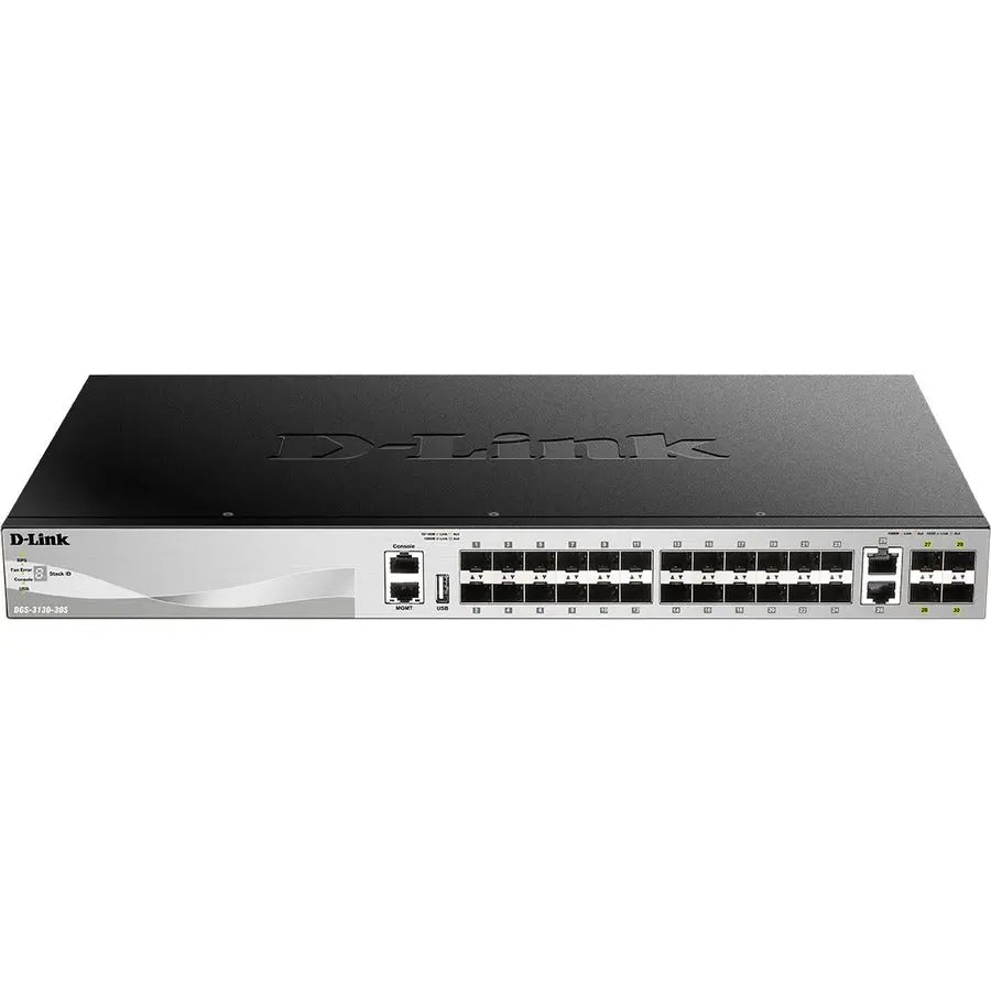 D-Link DGS-3130-30S Ethernet Switch – Managed Layer 3 Gigabit Network Switch with 24 SFP Ports