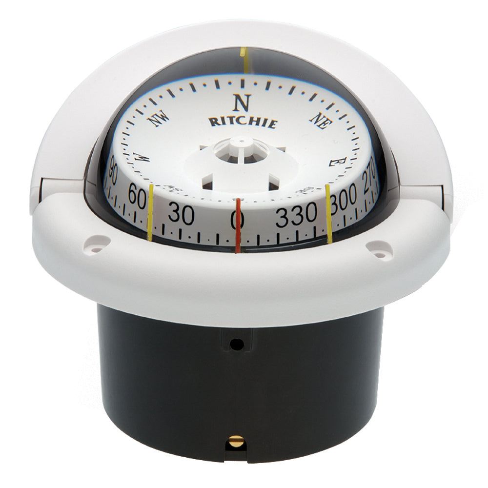 Ritchie HF-743W Helmsman Compass - Flush Mount with Green NiteVu Illumination