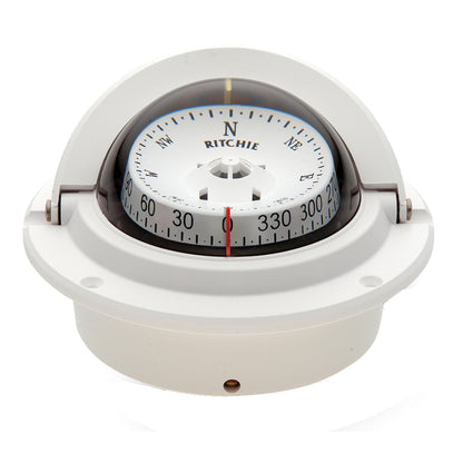 Ritchie F-83W Voyager Compass - Flush Mount Marine Navigation with Green NiteVu Illumination