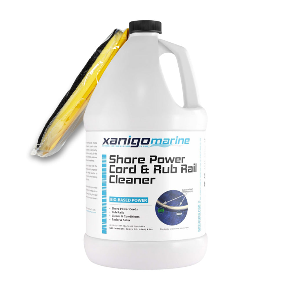 Xanigo Marine Shore Power Cord and Rub Rail Cleaner with Glove ? 1 Gallon