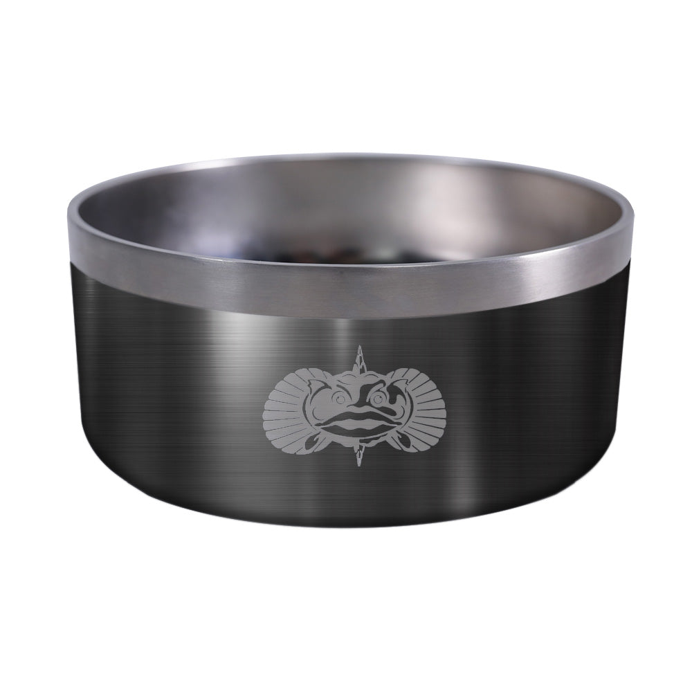 Toadfish Non-Tipping Dog Bowl in Graphite with Lid and SmartGrip Technology