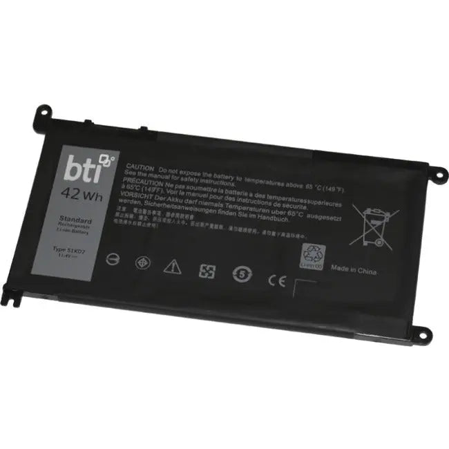 Battery Technology Inc BTI 51KD7-BTI 11.4V 42Wh Lithium-Ion Battery for Dell Chromebook Models 11 3180 and 11 3189