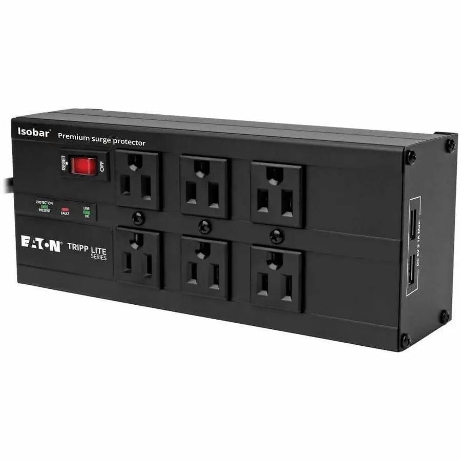 Eaton Tripp Lite Series Isobar IBAR6ULTRAUSBB 6-Outlet Surge Protector with USB - 3840 Joules, Metal Housing, 10 ft Cord