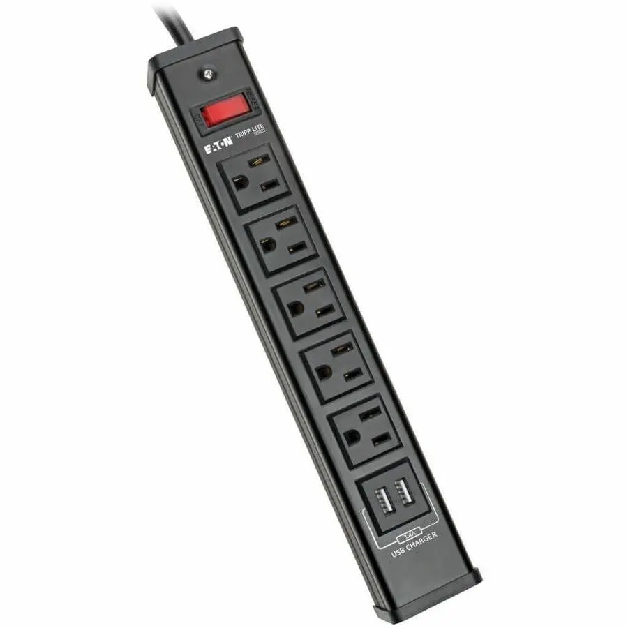 Eaton Tripp Lite Series 5-Outlet Surge Protector with USB Ports – 6 ft. Cord, 450 Joules, Metal Housing