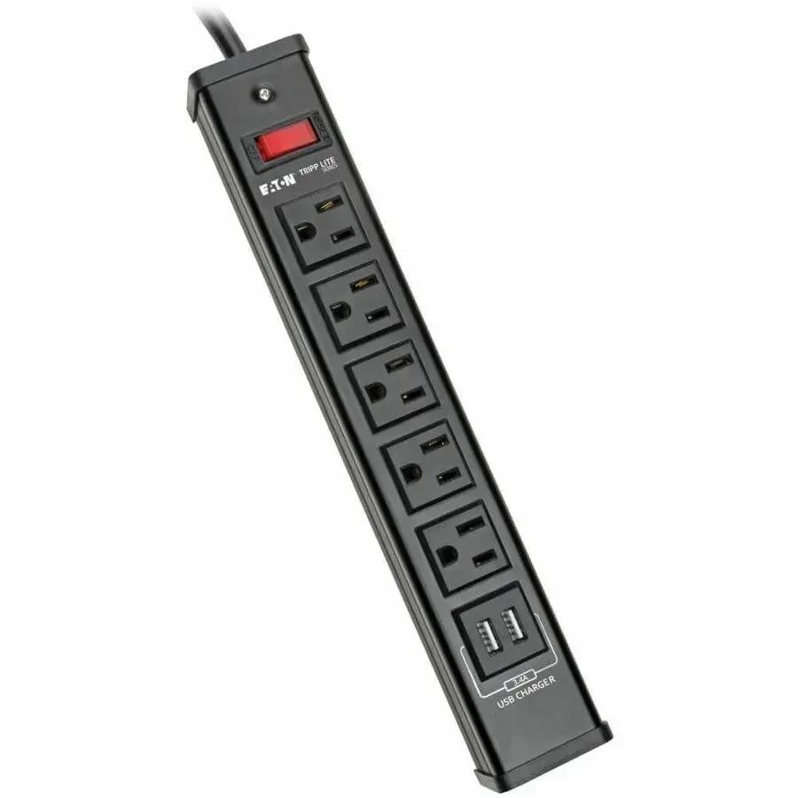 Eaton Tripp Lite Series 5-Outlet Surge Protector with USB Ports – 6 ft. Cord, 450 Joules, Metal Housing by Eaton Corporation