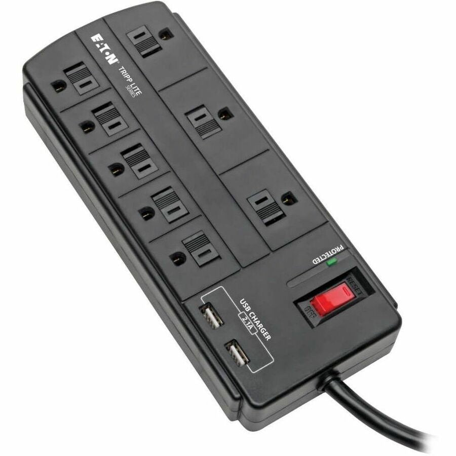 Eaton Corporation TLP88USBB 8-Outlet Surge Protector with USB Charging and 1200 Joules Protection