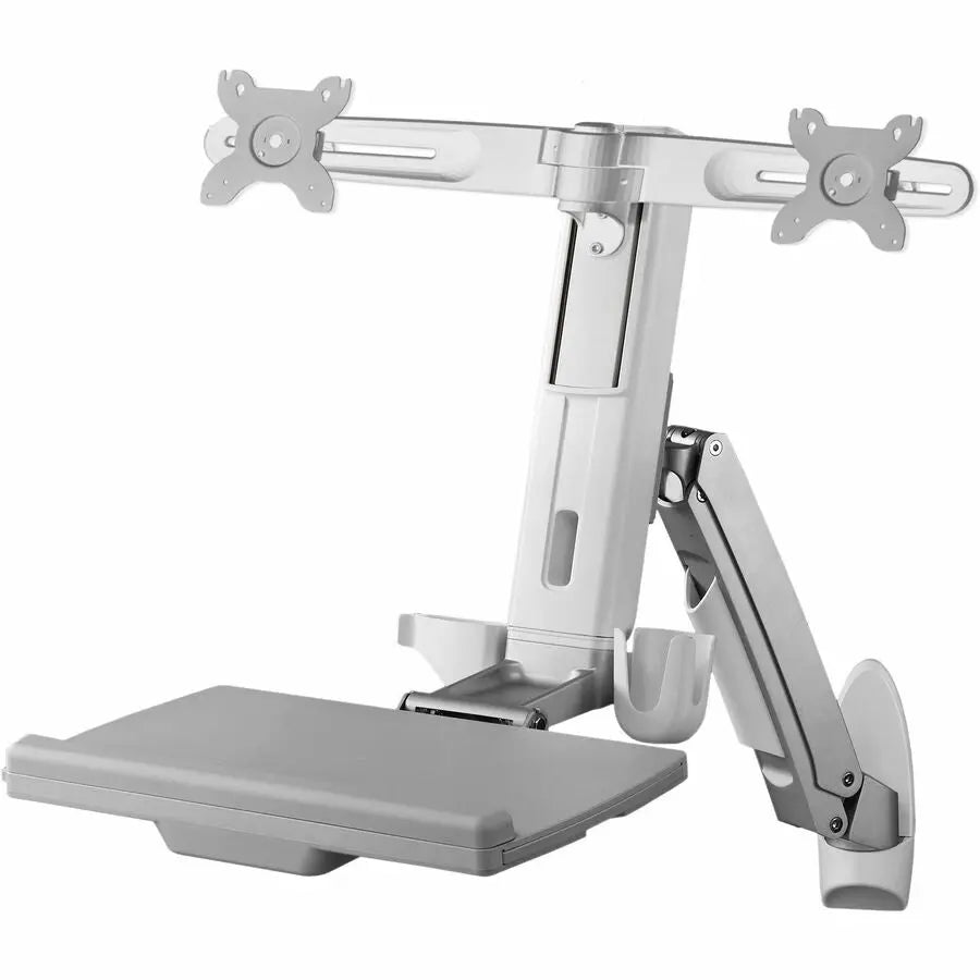 Amer Mounts AMR2AWS Single Articulating Wall Mount Workstation with Dual Displays and Keyboard Tray