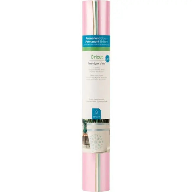 Cricut Premium Vinyl Pearl Metallic Sampler, Spring - Permanent, 3 Sheets