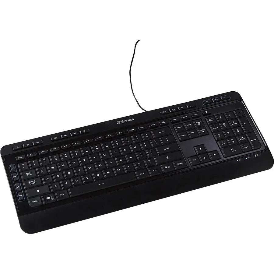 Verbatim Illuminated Wired Keyboard with Backlit Keys and Full Numeric Keypad