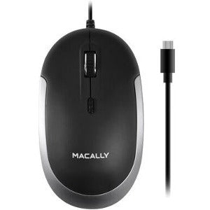 Macally UCDYNAMOUSESG USB-C Optical Quiet Click Mouse for Mac and PC in Space Gray