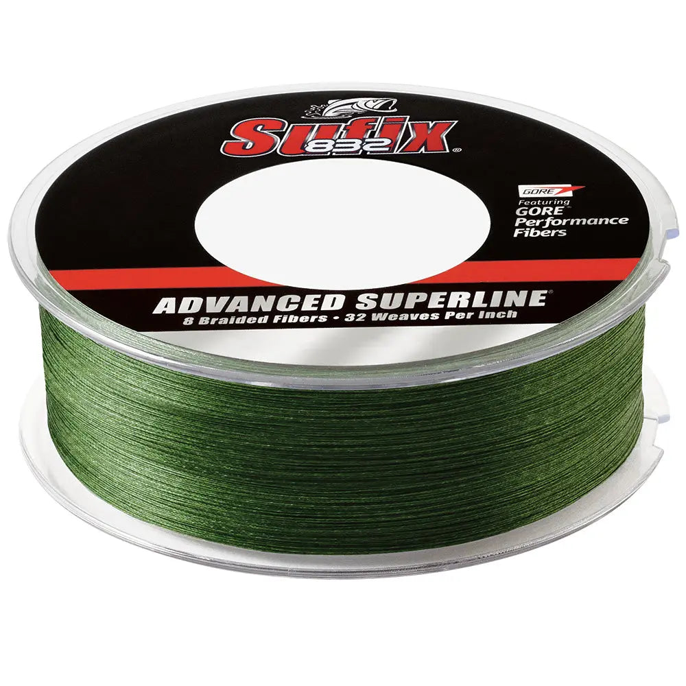Sufix 832 Braid - 50lb Low-Vis Green, 600 Yards - Durable Fishing Line with GORE Performance Fiber