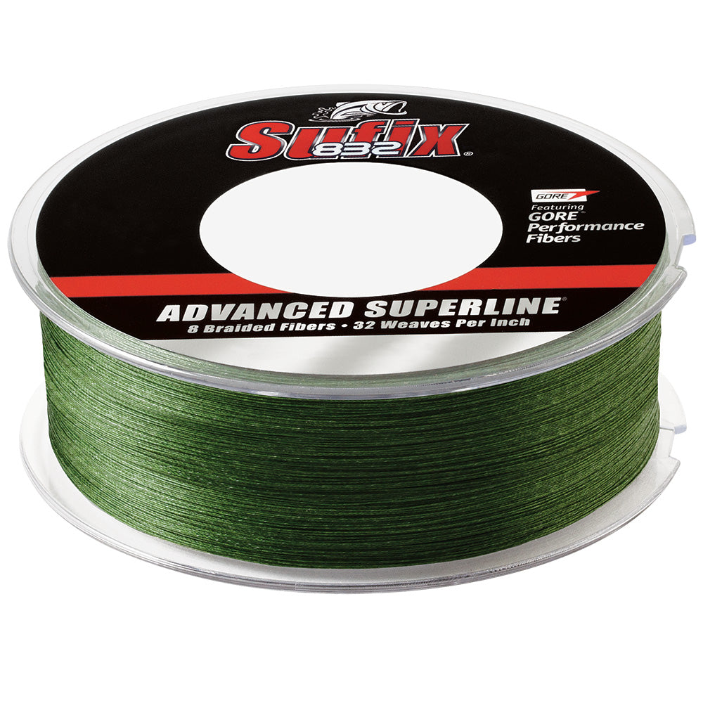 Sufix 832 Braid - 50lb Low-Vis Green, 600 Yards - Durable Fishing Line with GORE Performance Fiber