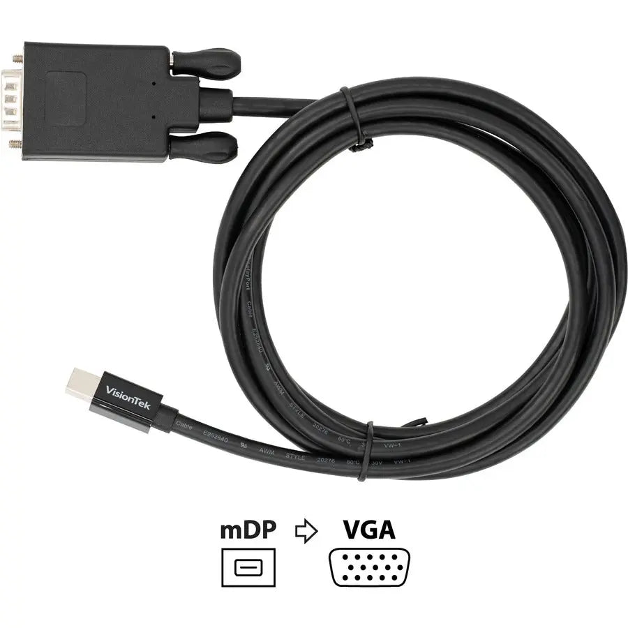 VisionTek Mini DisplayPort to VGA Active Cable (2 Meter) – Connect Your mDP or Thunderbolt 2 Device to VGA Displays