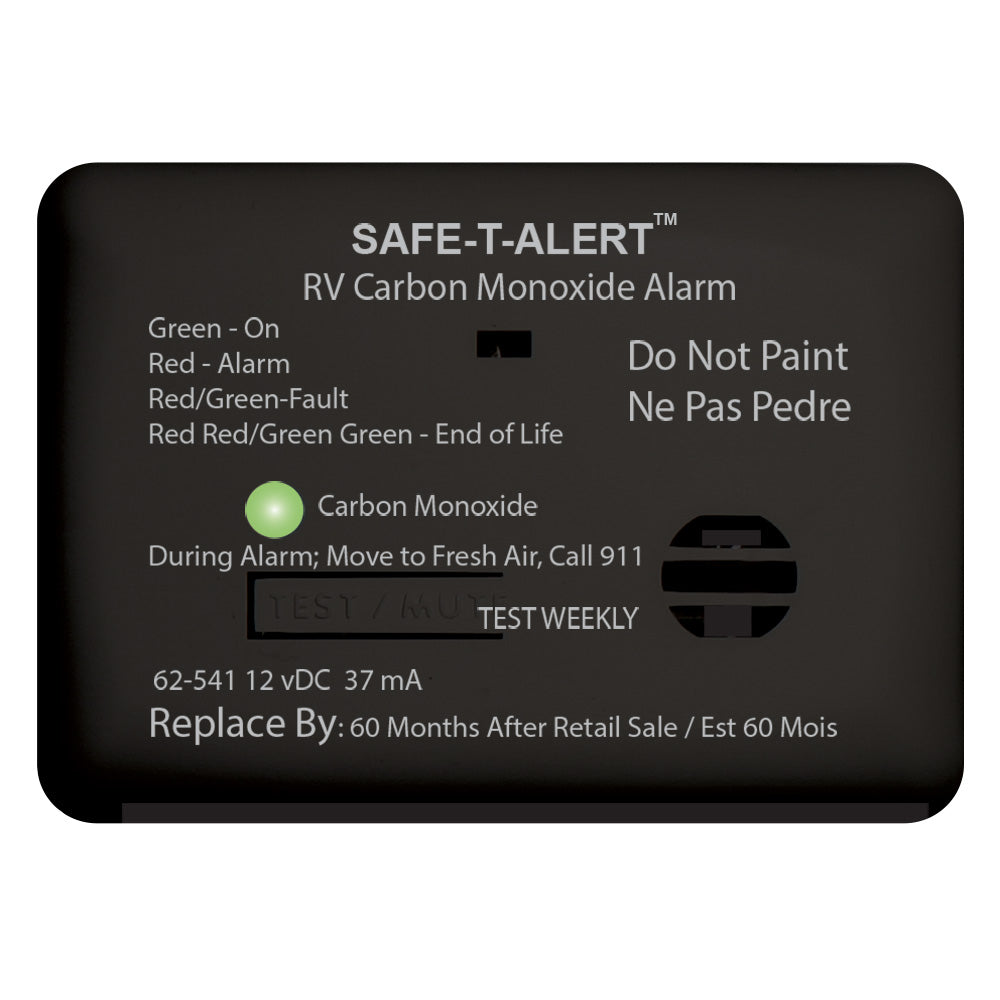Safe-T-Alert 62 Series Carbon Monoxide Alarm - 12V RV Surface Mount - Black