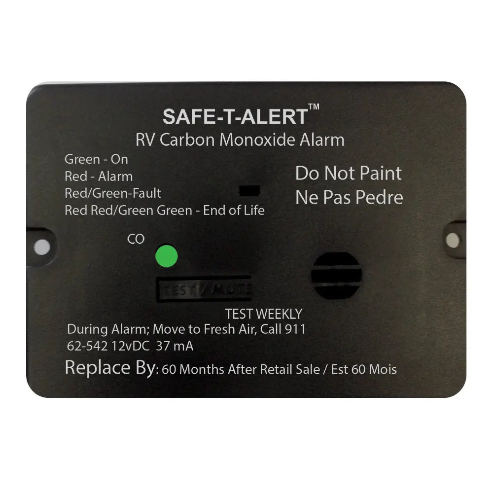 Safe-T-Alert 62 Series 12V RV Carbon Monoxide Alarm - Flush Mount Black