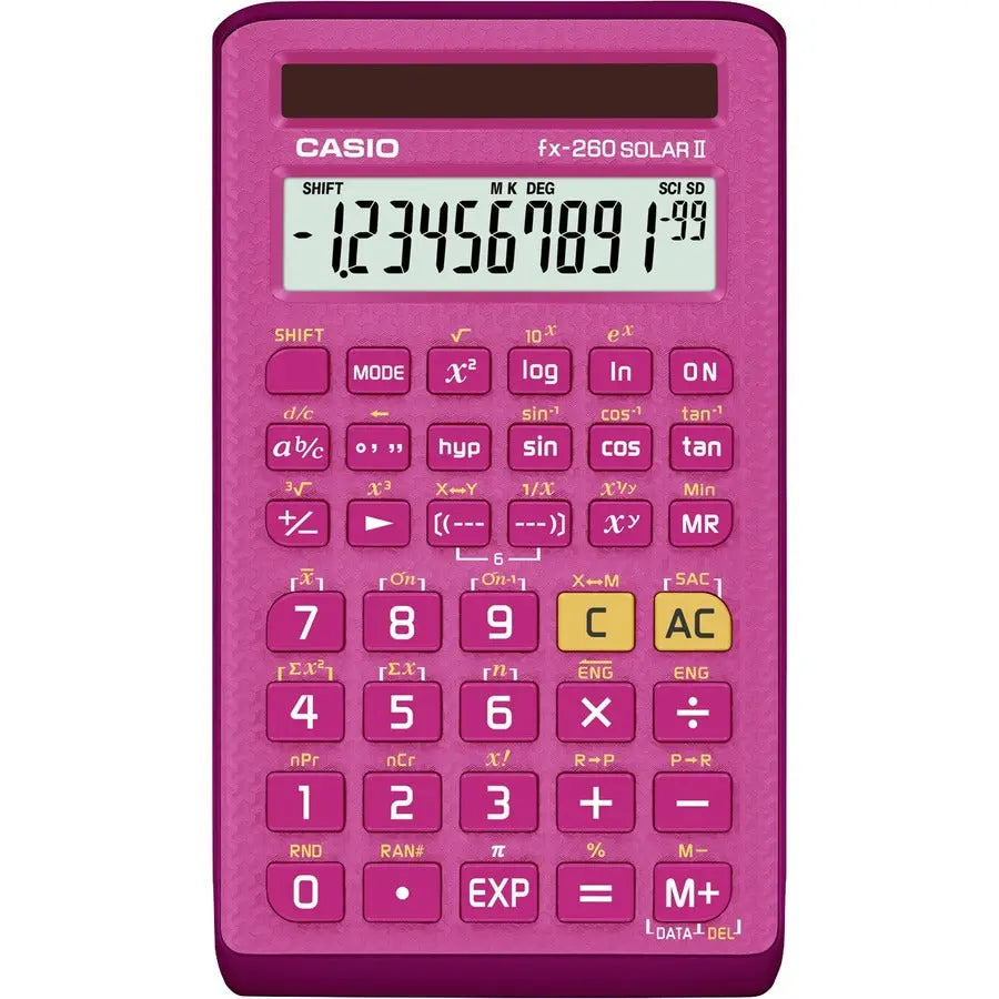 Casio FX-260Solar Scientific Calculator - Pink, Solar Powered, All-Purpose Functionality