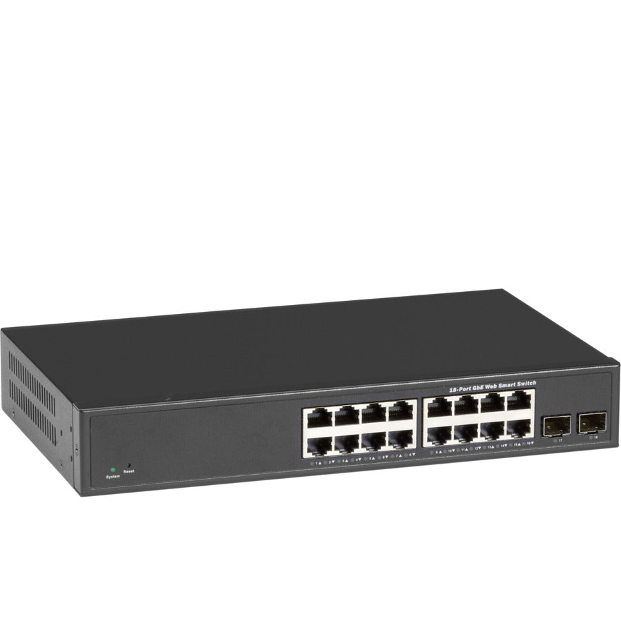 Black Box Corporation LGB2118A-R2 Web Smart Eco Fanless Gigabit Ethernet Switch - 18 Ports with Fiber SFP Support