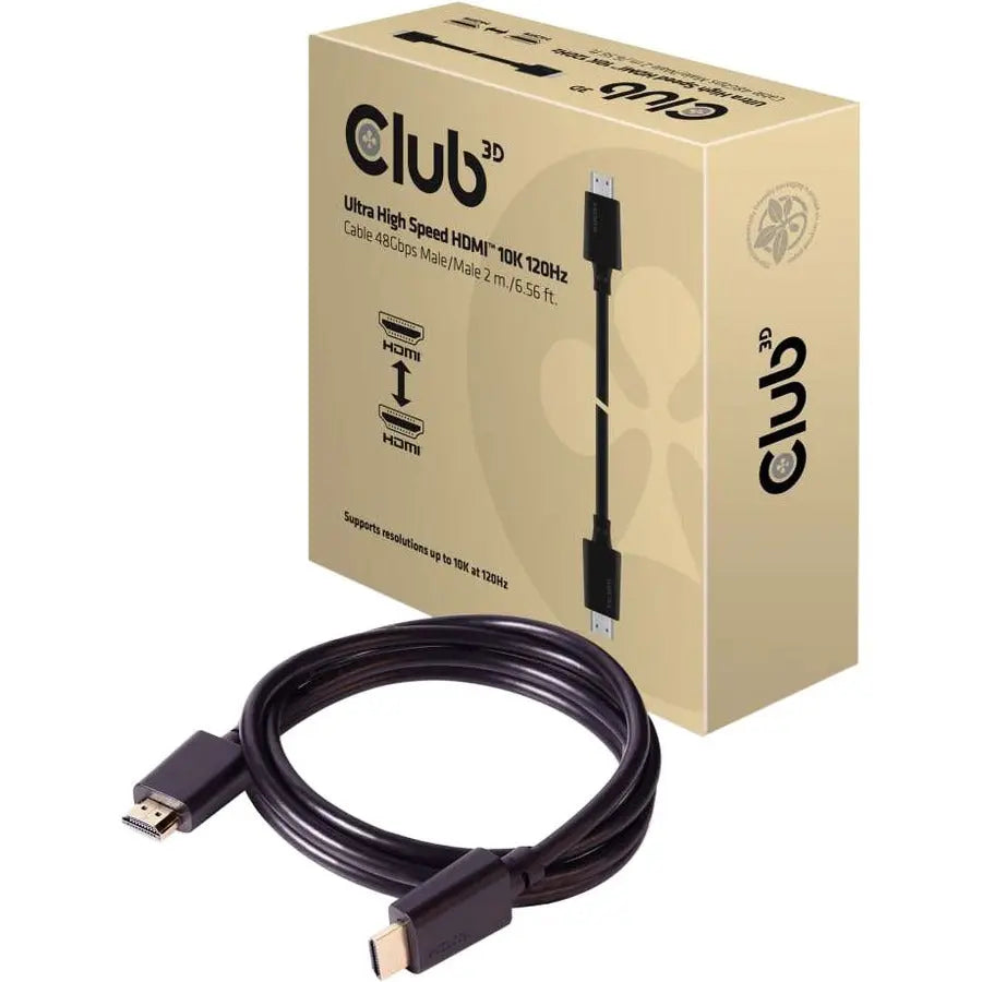 Club 3D Ultra High Speed HDMI Cable 10K 120Hz 48Gbps M/M 6.56 ft.