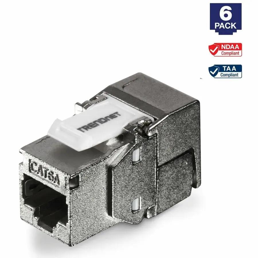 TRENDnet Shielded Cat6A Keystone Jack 6-Pack | TC-K06C6A for High-Speed Ethernet Networks by TRENDnet