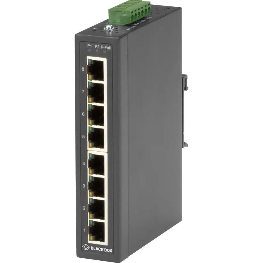 Black Box LBH3080A Industrial 10/100 Mbps Ethernet Switch - Unmanaged, Extreme Temperature, 8-Port