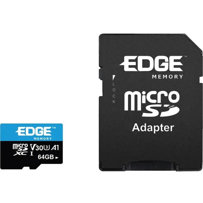 Edge Memory 64GB UHS-I (U3) microSDXC Card with Adapter