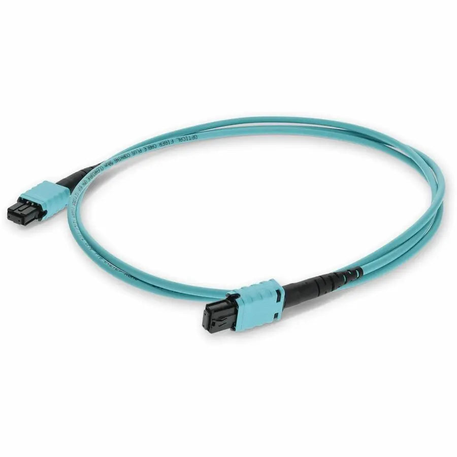 AddOn MPO Female to MPO Female 12-Strand Aqua Fiber Optic Patch Cable - 2 Meters