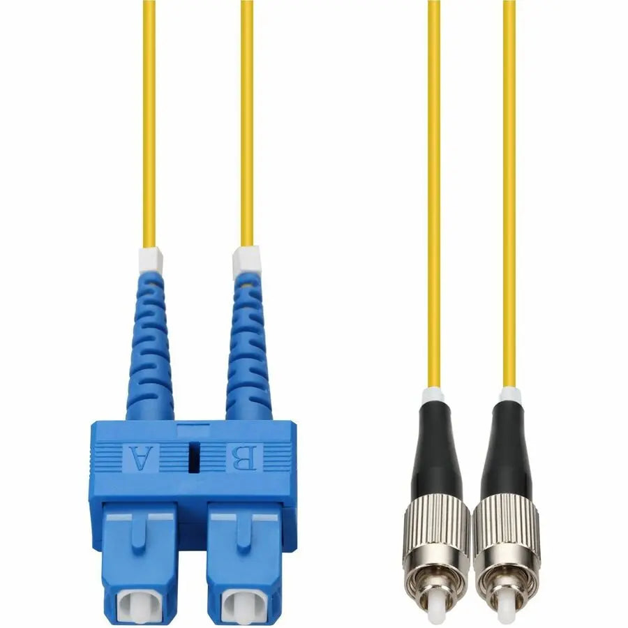 AddOn 10m SC to FC Yellow OS2 Duplex Fiber Patch Cable – Riser-Rated SMF for Indoor Networking