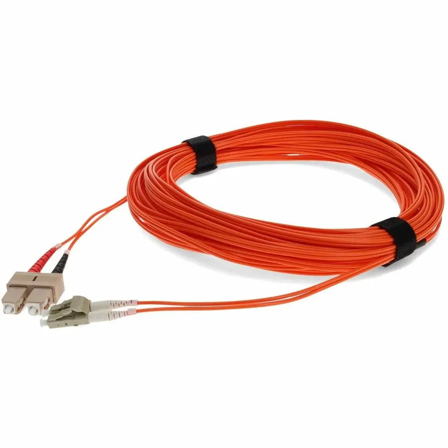 AddOn 15m SC to LC Orange OM2 Duplex Riser-Rated Fiber Patch Cable