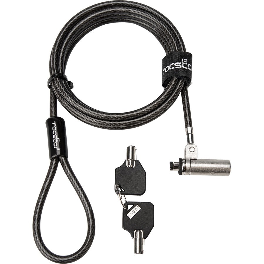 Rocstor Rocbolt R20 Slim Security Cable with Key Lock – 6 ft Heavy-Duty Galvanized Steel for Thinnest Laptops and Ultrabooks