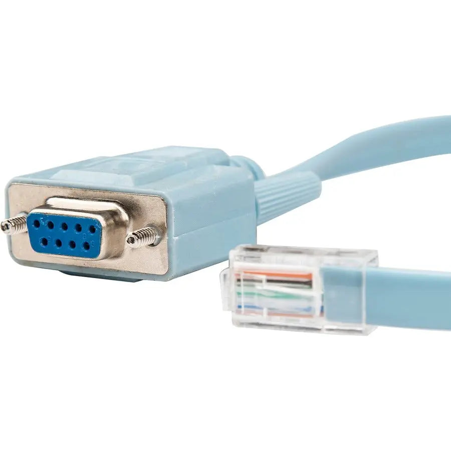 Rocstor Premium 6 ft Cisco Console Router Cable - RJ45 Male to DB9 Female Serial - Blue