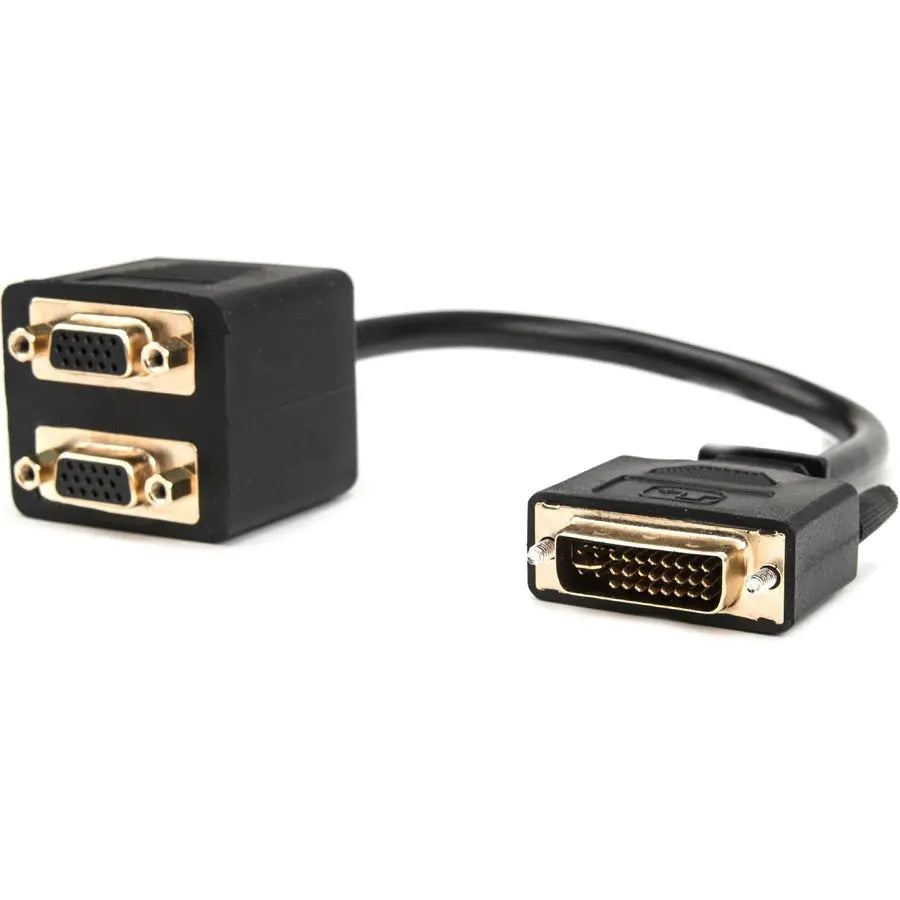 Rocstor 1 ft DVI-I to 2x VGA Video Splitter Cable - Model Y10A219-B1