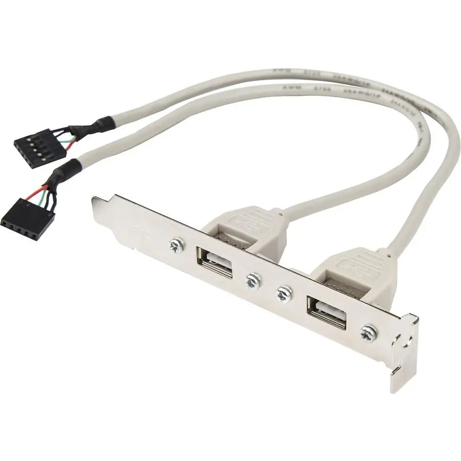 Rocstor Premium 8-inch 2 Port USB Type A Female Low Profile Slot Plate Adapter Y10A213-GY1