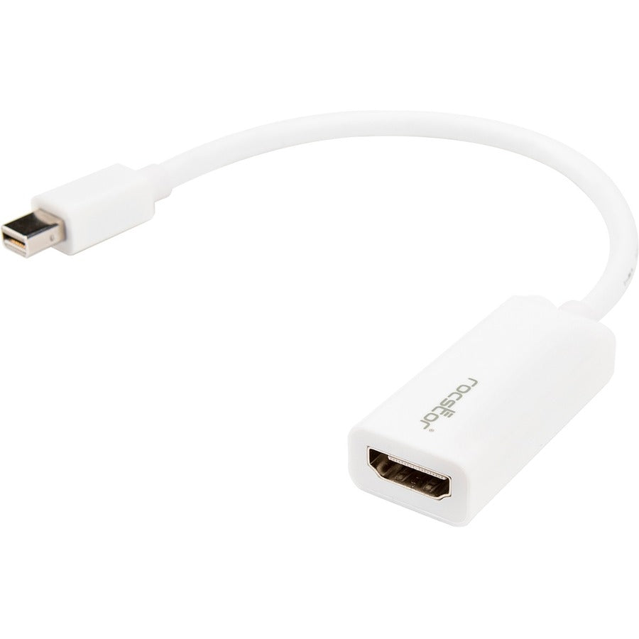 Rocstor Premium Mini DisplayPort to HDMI Active Adapter (Part Y10A224-W1) - 8 Inch / 20cm, 4K @ 30Hz, White