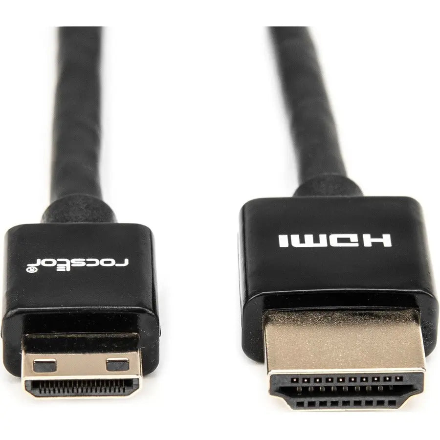 Rocstor 3ft Slim High-Speed HDMI Cable with Ethernet - HDMI to HDMI Mini M/M
