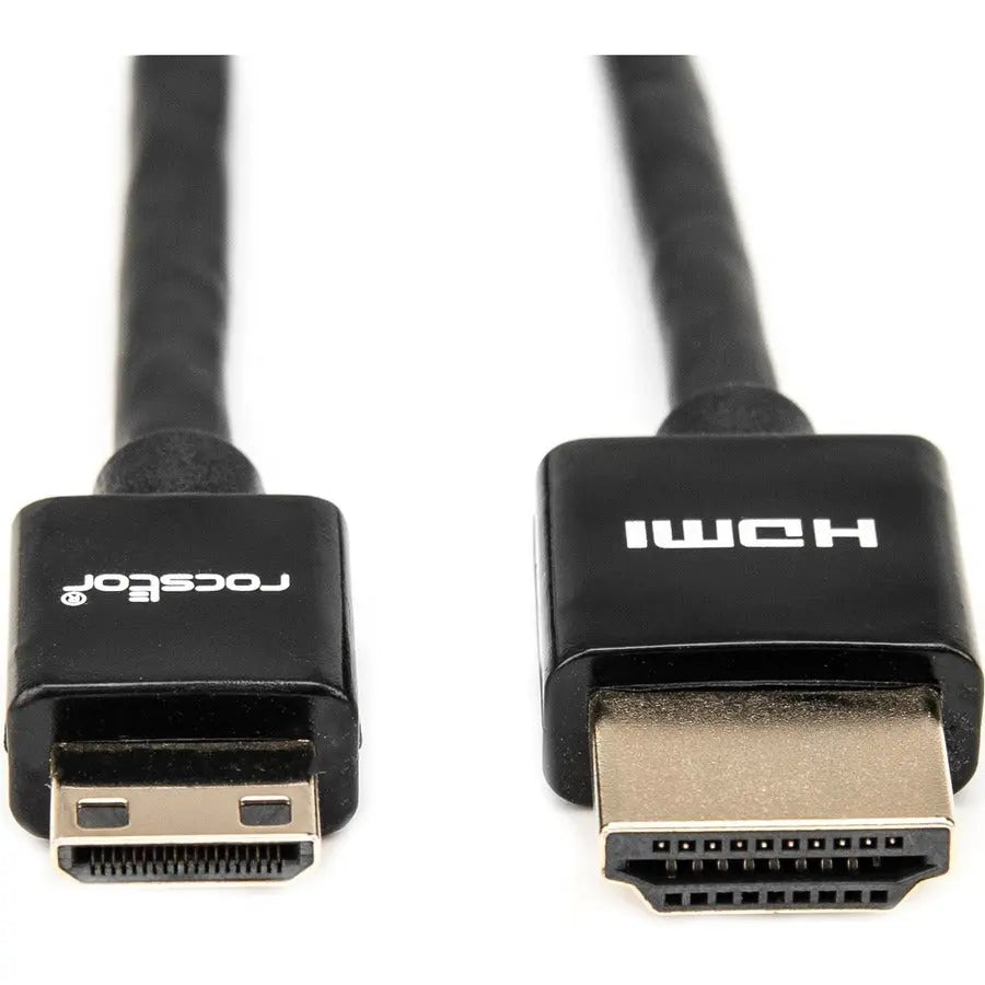 Rocstor 6ft Slim High-Speed HDMI Cable with Ethernet - HDMI to HDMI Mini Type C to Type A