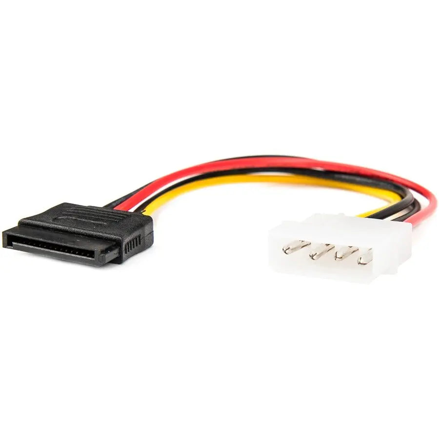 Rocstor Premium 6-inch 4 Pin Molex to Left Angle SATA Power Cable Adapter Y10C214-B1