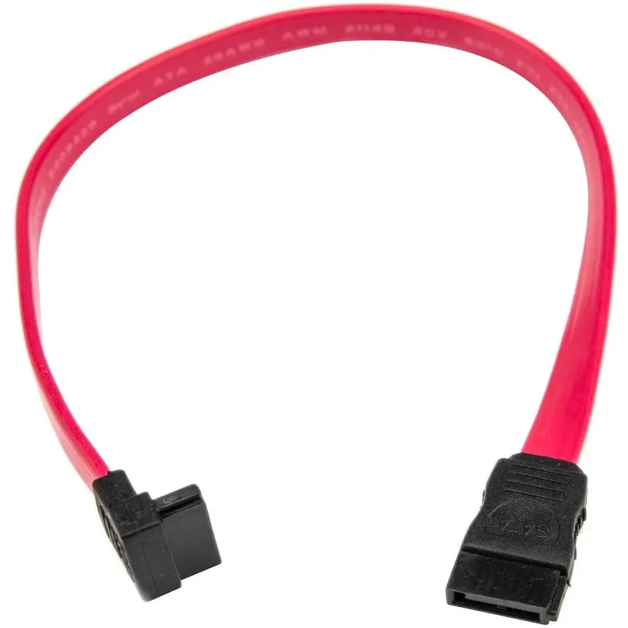 Rocstor Premium 12in SATA to Right Angle SATA Serial ATA Cable - Red, Part Y10C226-R1