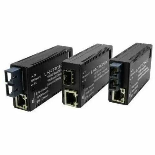 Lantronix M/E-ISW-FX-02(SC) Hardened Mini Fast Ethernet Media Converter – 10/100Base-TX to 100Base-FX for Outdoor and Industrial Environments