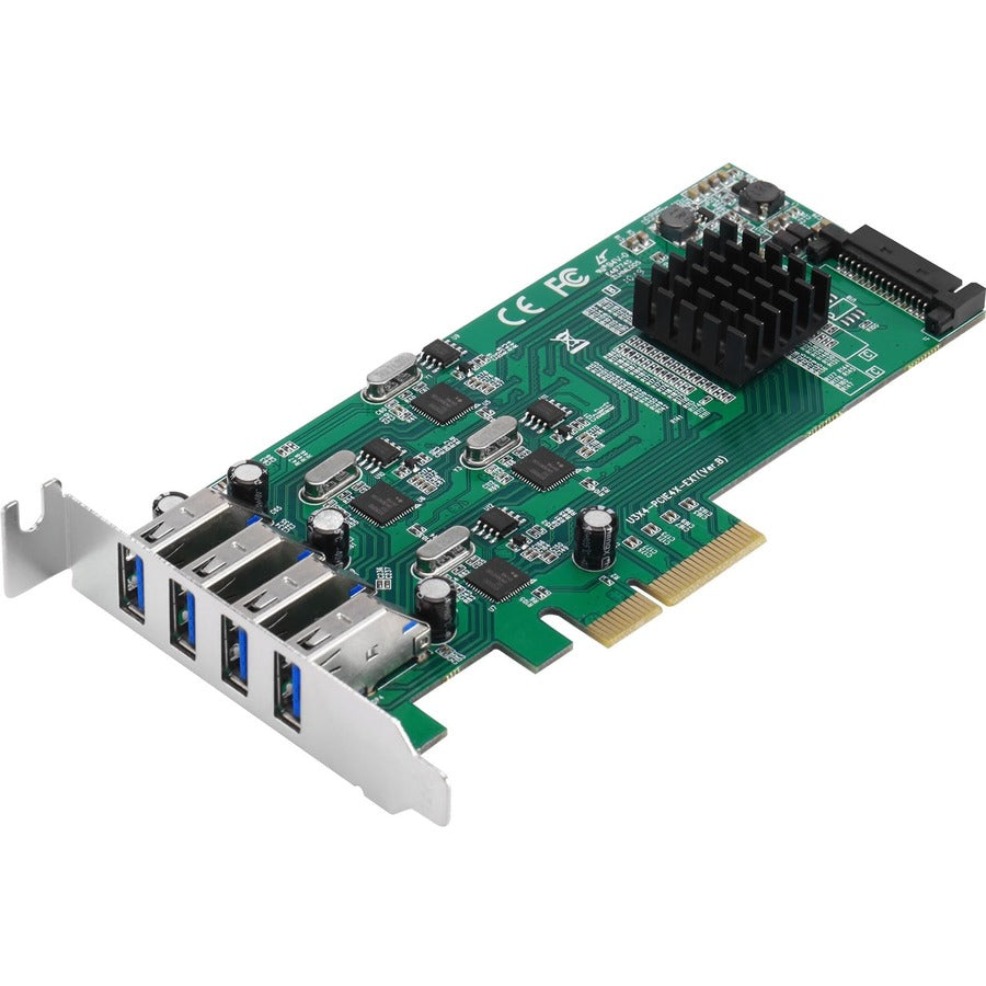 SIIG JU-P40811-S1 4-Port SuperSpeed USB 3.0 PCIe Card - Quad Core 20Gbps with UASP and Low Profile Design