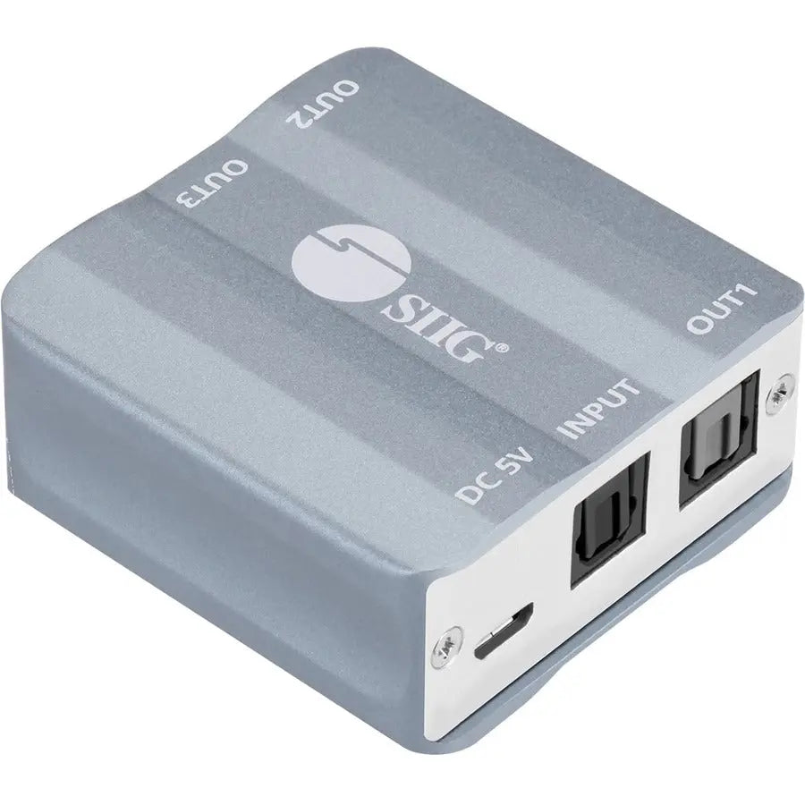 SIIG 1x3 S/PDIF Toslink Splitter CE-AU0211-S1 for Digital Audio Signal Distribution