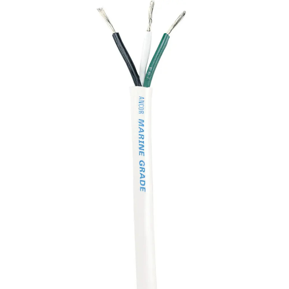 Ancor White Triplex Cable 14/3 - Marine Grade Electrical Wire for Boat Applications
