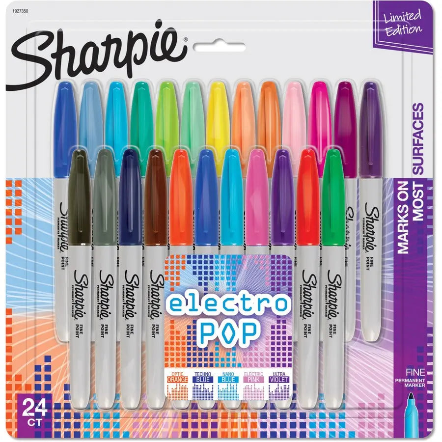 Sharpie Fine Point Permanent Marker - 24 Pack in Electro Pop and Classic Colors by Newell Brands