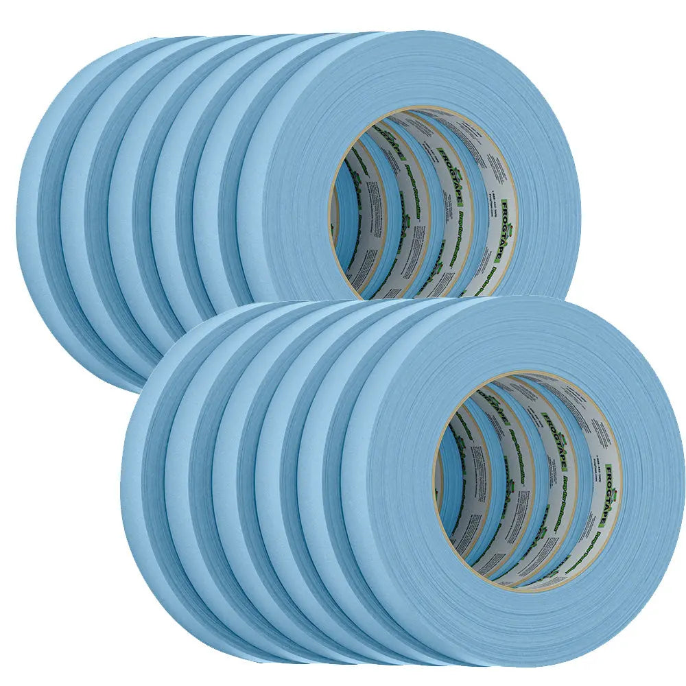 FrogTape CP 250 Medium-High Adhesion Masking Tape - 18MM x 55M, Light Blue, 12-Pack