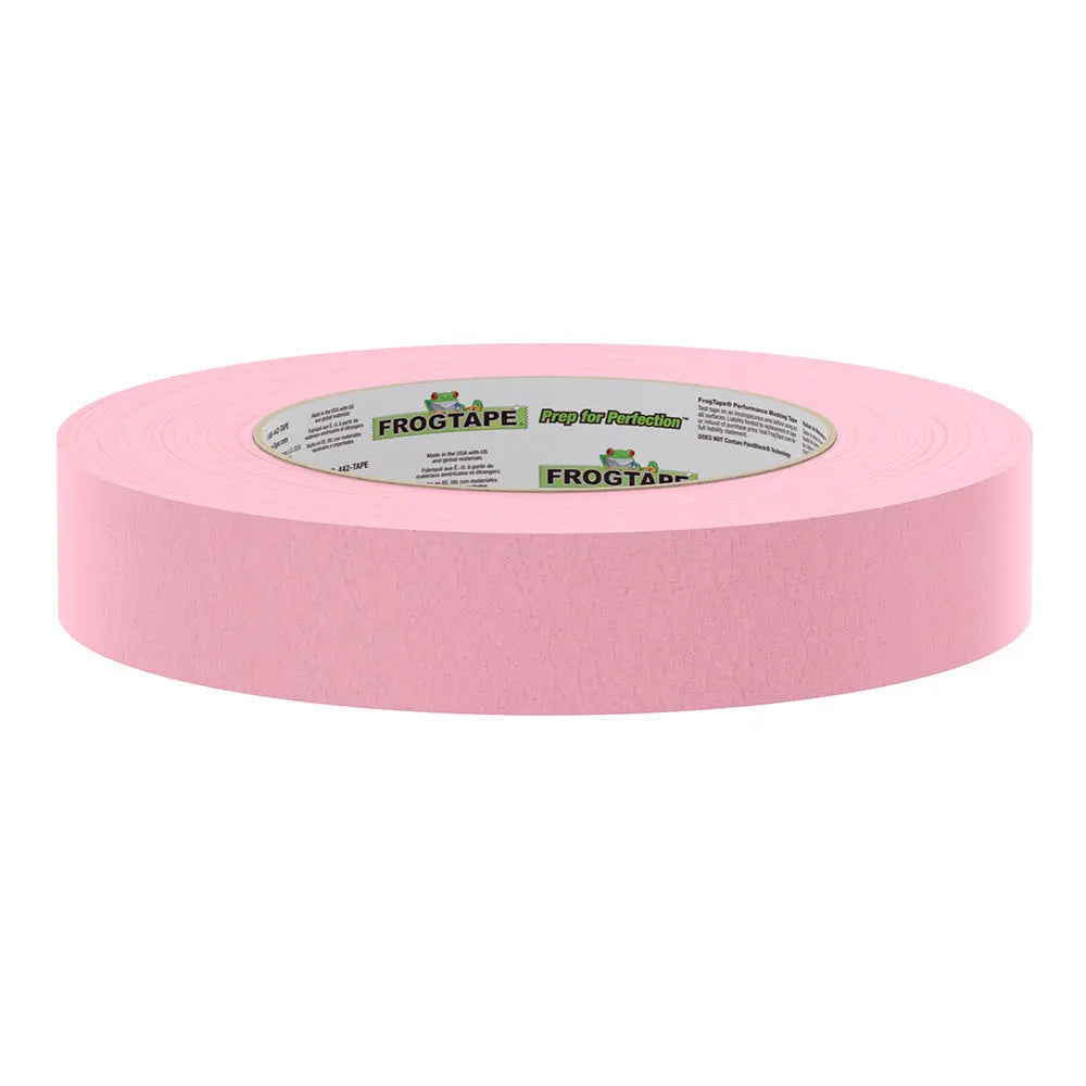 FrogTape CP 325 Medium-High Adhesion Masking Tape – 24mm x 55m, Pink – Rated for 325°F, 12-Pack