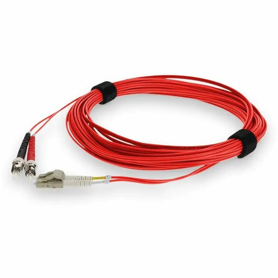 AddOn 3m LC (Male) to ST (Male) Red OM4 Duplex Fiber Optic Patch Cable by AddOn